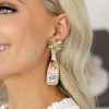 Taylor Shaye Designs Cheers Bottle Earrings- Pink
