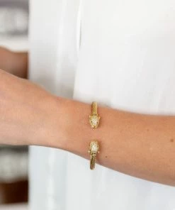 Fornash Gold Panther Rhinestone Bracelet Accessories