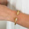 Fornash Gold Panther Rhinestone Bracelet Accessories