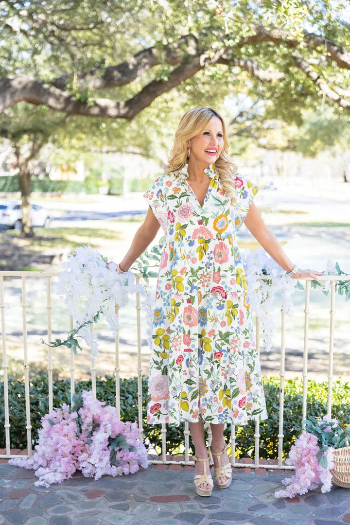 Watts Midi Dress- Lemon Verbena - Crosby By Mollie Burch Dresses