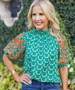 THML Dotty Top- Green Tops