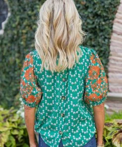 THML Dotty Top- Green Tops