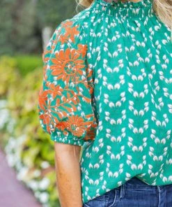 THML Dotty Top- Green Tops