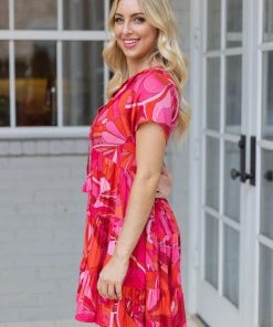 Olivaceous Dresses Zia Dress- Red