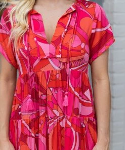 Olivaceous Dresses Zia Dress- Red