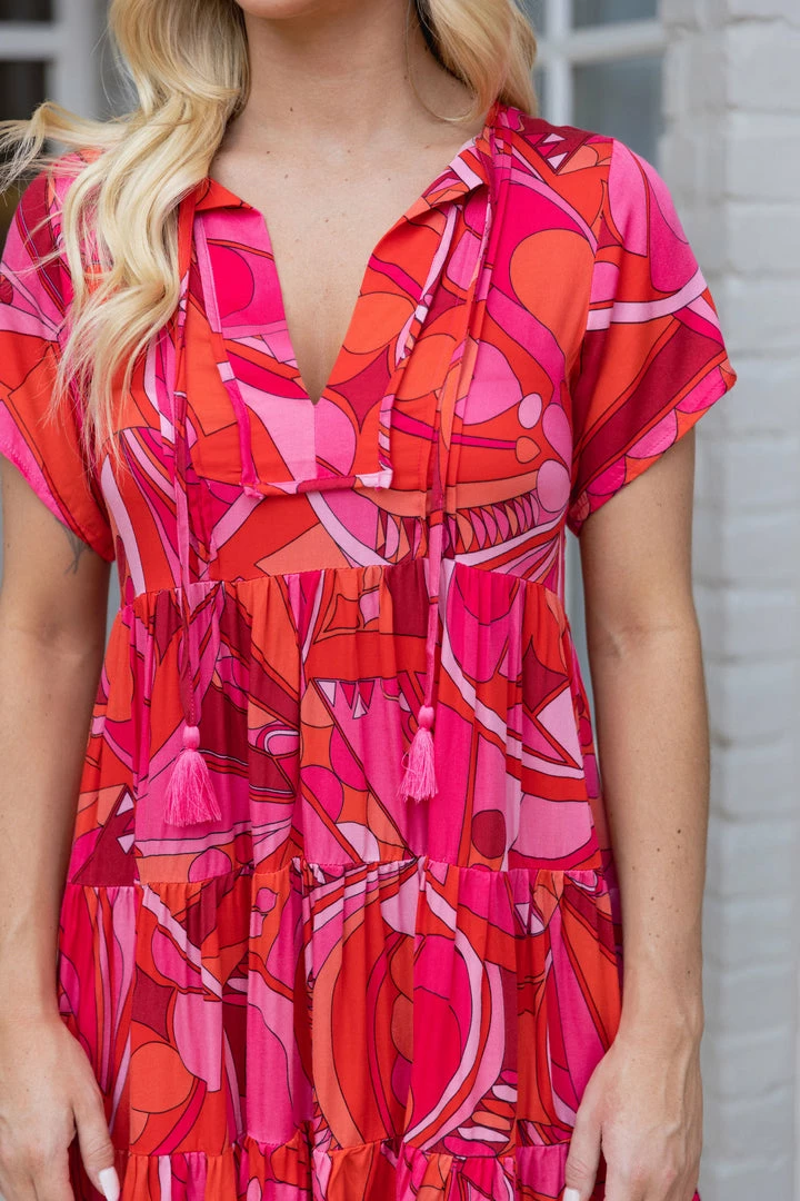 Olivaceous Dresses Zia Dress- Red