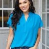 Olivaceous Coleen Top- Blue