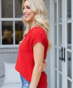 Lush Miley Top- Red Tops