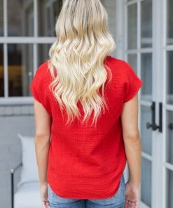 Lush Miley Top- Red Tops