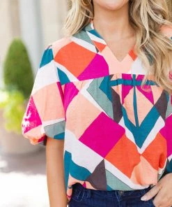 THML Tops Marcy Top- Pink