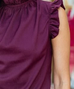 2 Hearts Kennedy Top- Wine Tops