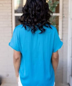 Naked Zebra Tops Shelby Top- Blue