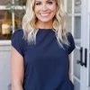 Molly Bracken Tamie Top- Navy Tops