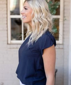 Molly Bracken Tamie Top- Navy Tops
