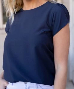 Molly Bracken Tamie Top- Navy Tops
