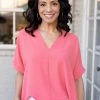 Trend Notes Tops Gabriella Top- Coral