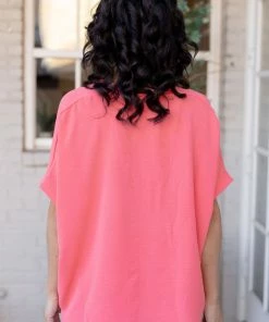 Trend Notes Tops Gabriella Top- Coral