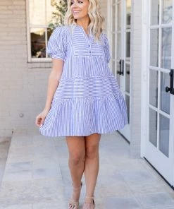 &Merci Dresses Martha Dress- Blue