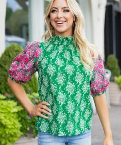 THML Tops Kathleen Top- Green