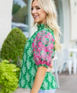 THML Tops Kathleen Top- Green