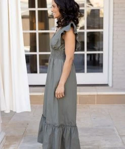 Molly Bracken Dresses Melanie Dress- Khaki