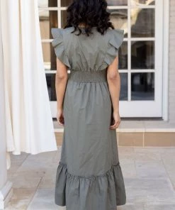 Molly Bracken Dresses Melanie Dress- Khaki