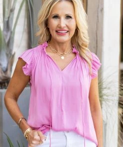 Current Air Caroline Top- Pink Tops