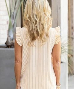 2 Hearts Kennedy Top Striped- Yellow Tops