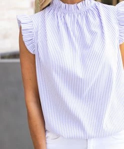 2 Hearts Kennedy Top Striped- Lilac