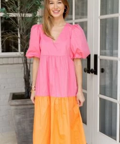 Dresses Brawley Dress- Pink Bellini- Crosby By Mollie Burch