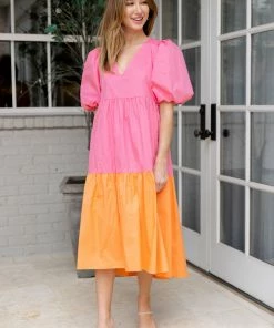 Dresses Brawley Dress- Pink Bellini- Crosby By Mollie Burch