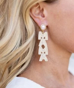 * Accessories Pearl "MAMA" Earrings