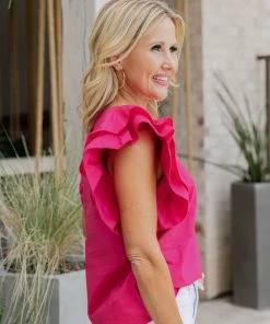 On Twelfth Tops Debbie Top- Pink