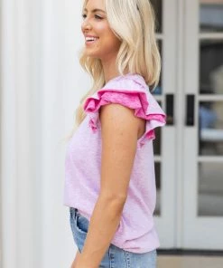 Doe & Rae Genevieve Top- Pink Tops