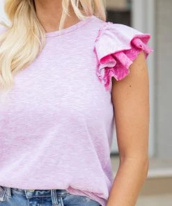 Doe & Rae Genevieve Top- Pink Tops