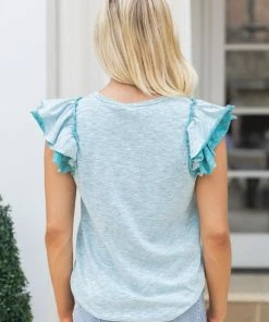 Doe & Rae Genevieve Top- Mint Tops