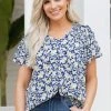 Hailey & CO Tops Janine Top- Navy