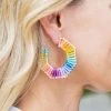 * Color Block Woven Earrings Accessories