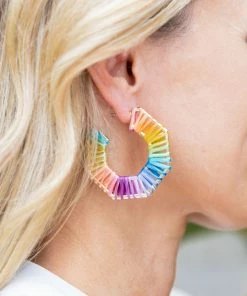 * Color Block Woven Earrings Accessories