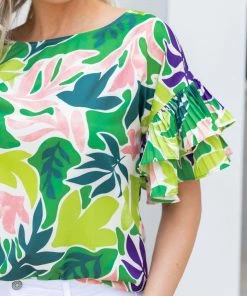 Pastel Design Flora Top- Green