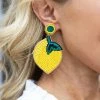 Fashion City Summer Of Color Lemon Beaded Earrings
