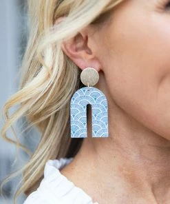 Illord Accessories Jolie Arch Earrings- Blue