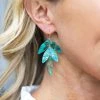 Fame Kelsey Earrings- Green Summer Of Color