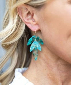 Fame Kelsey Earrings- Green Summer Of Color