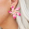 * Accessories Goldie Flower Earrings- Pink