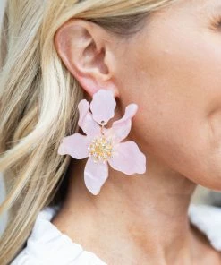 * Claudia Flower Earrings- Pink Accessories