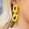 * Geo Link Drop Earrings- Yellow