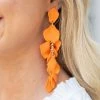 * Felicity Flower Petal Earrings- Orange