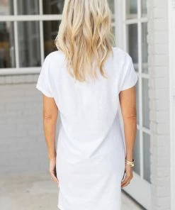 Dresses Modern Crew Tee Dress White By Z Supply