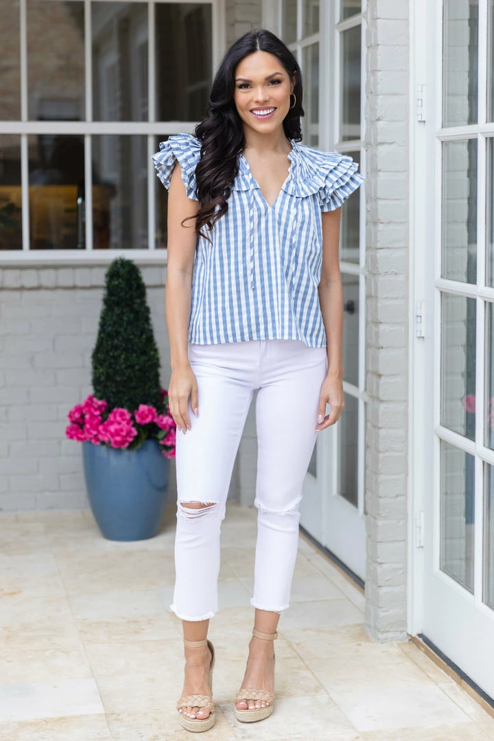 Buddy Love Mickie Top- Blue Tops